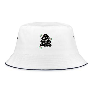 Weihnacht Wichtelspiel Wichteln Julklapp - Bucket Hat - Weiß/Navy - Vorne