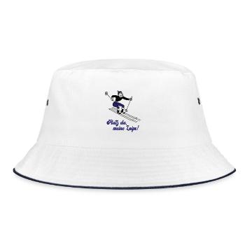 Langläufer Ski Skilanglaufen Skilanglauf Skifahrer - Bucket Hat - Weiß/Navy - Vorne