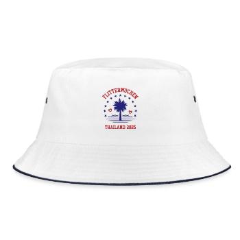 Flitterwochen Thailand 2025 Hochzeitsreise - Bucket Hat - Weiß/Navy - Vorne