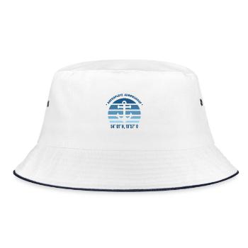 Ahrenshoop Ostsee Fischland Darß Zingst Ostseebad - Bucket Hat - Weiß/Navy - Vorne