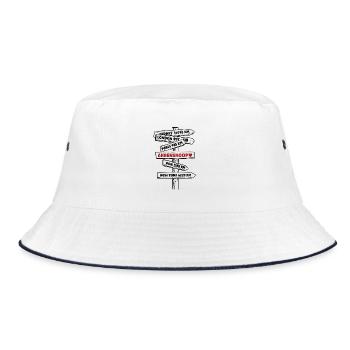 Ahrenshoop Urlaub Ostsee Insel Fischland Darß - Bucket Hat - Weiß/Navy - Vorne