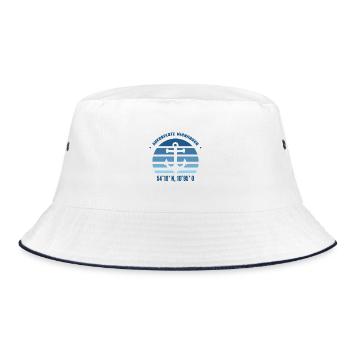 Ostseebad Nienhagen Ostsee Anker Koordinaten - Bucket Hat - Weiß/Navy - Vorne