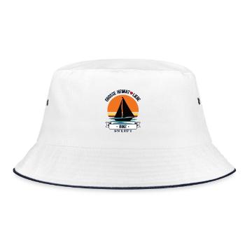 Binz Heimat Mecklenburg Vorpommern Insel Rügen - Bucket Hat - Weiß/Navy - Vorne