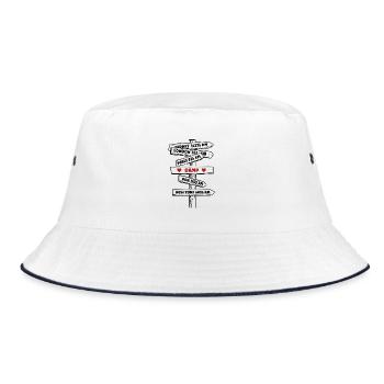 Damp Ostsee Resort Ostseebad Ferien Strand Urlaub - Bucket Hat - Weiß/Navy - Vorne