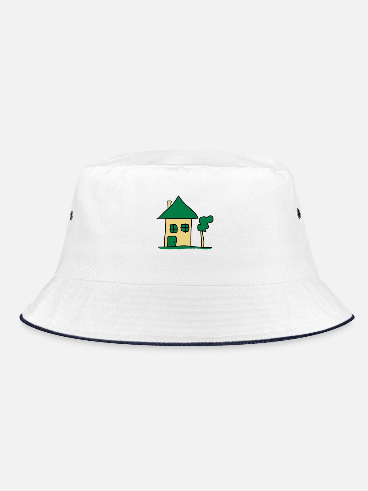 house - Bucket Hat - white/navy - Front