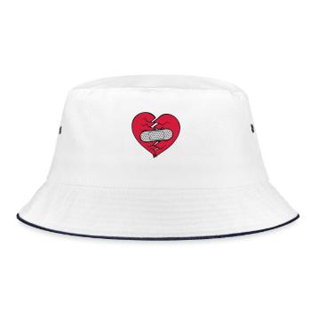 Patch heart broken - Bucket Hat - white/navy - Front