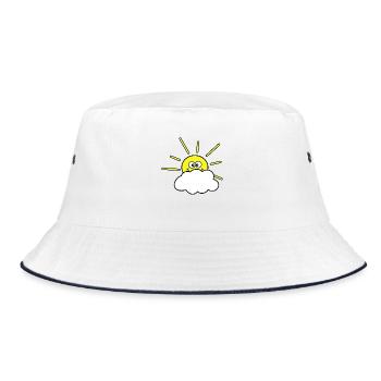 Sun with cloud - Bucket Hat - white/navy - Front