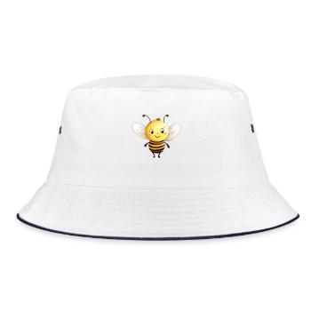 Biene Bienenklasse Design - Bucket Hat - Weiß/Navy - Vorne