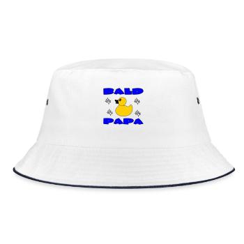 BALD PAPA - Bucket Hat - white/navy - Front
