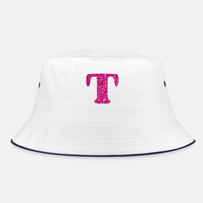 Buchstabe t rosa Glitzer Bucket Hat