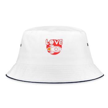 a lover of the Space Conquest - Bucket Hat - white/navy - Front