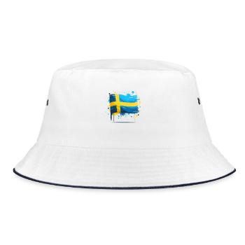 Sverige Suède Drapeau Schweden Flagge - Bob - blanc/marine - Devant