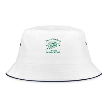 Es gibt keine Schule wie die alte Schule - Bucket Hat - Weiß/Navy - Vorne