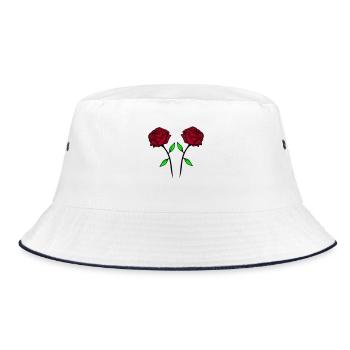 rosen - Bucket Hat - Weiß/Navy - Vorne