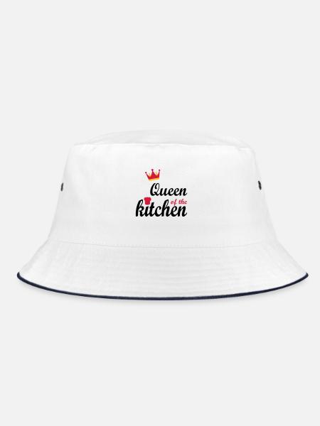 Weihnachtsgeschenke für Frauen - Bucket Hat - Weiß/Navy - Vorne