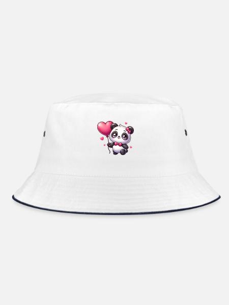 Kawaii Panda - Bucket Hat - white/navy