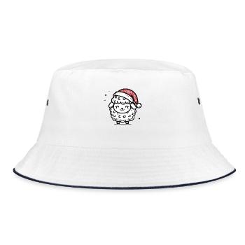 Cute Christmas Motif Sheep - Bucket Hat - white/navy - Front