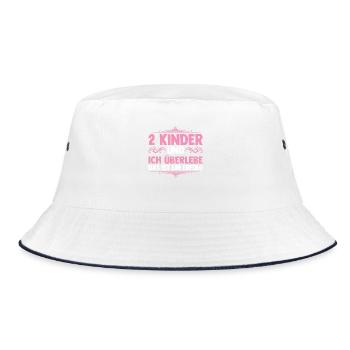 Mama Von 2 Kindern - Bucket Hat - Weiß/Navy - Vorne
