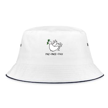 Frieden - Bucket Hat - Weiß/Navy - Vorne