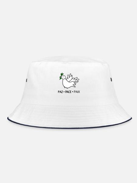 Frieden - Bucket Hat - Weiß/Navy - Vorne