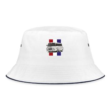 Barkas B1000 // LowLife // Illustration - Bucket Hat - white/navy - Front