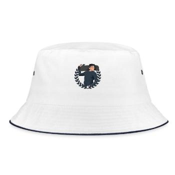 Rieser Grantler // Illustration - Bucket Hat - Weiß/Navy - Vorne