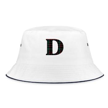 Scottish tartan monogram - Bucket Hat - white/navy - Front