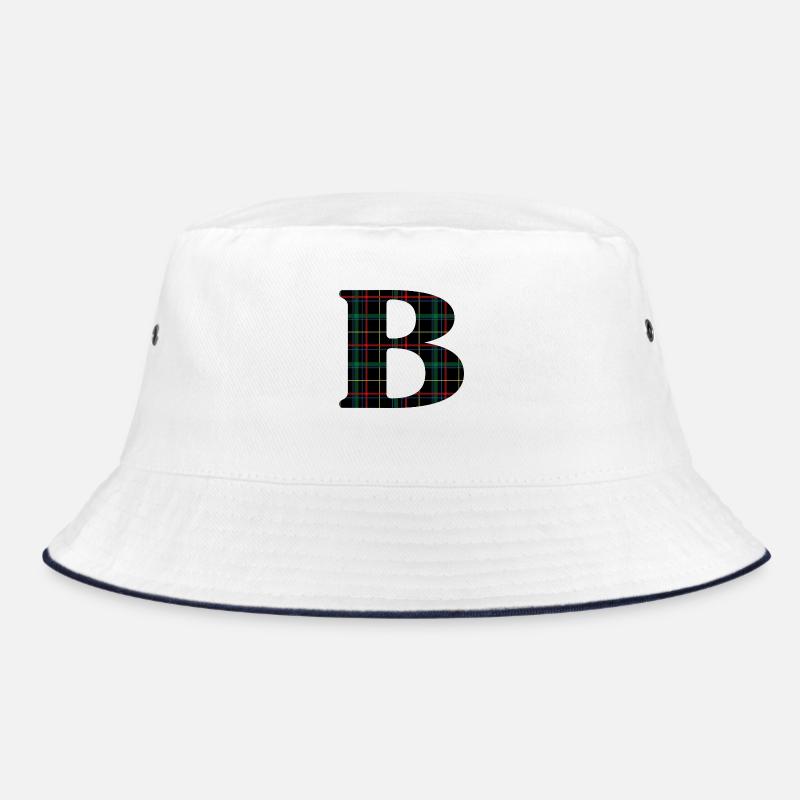 Monogrammed b Scottish tartan Bucket Hat