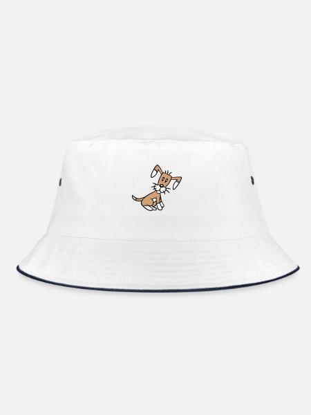 chien assis mignon petit chiot heureux animal de compagnie - Bob - blanc/marine - Devant