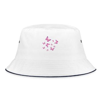 Butterfly magic: color in your life - Bucket Hat - white/navy - Front