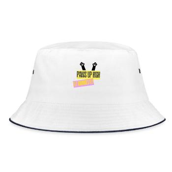 PAWS UP HIGH - Bucket Hat - Weiß/Navy - Vorne