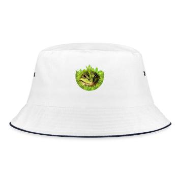 Frog King Prince Tree Frog - Bucket Hat - white/navy - Front