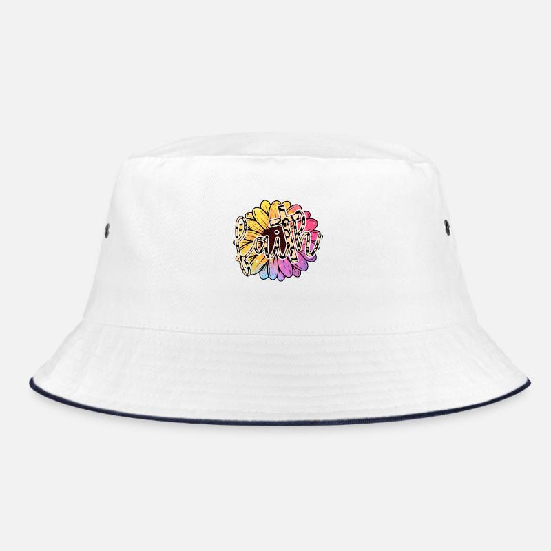 Glaube - Bucket Hat - Weiß/Navy