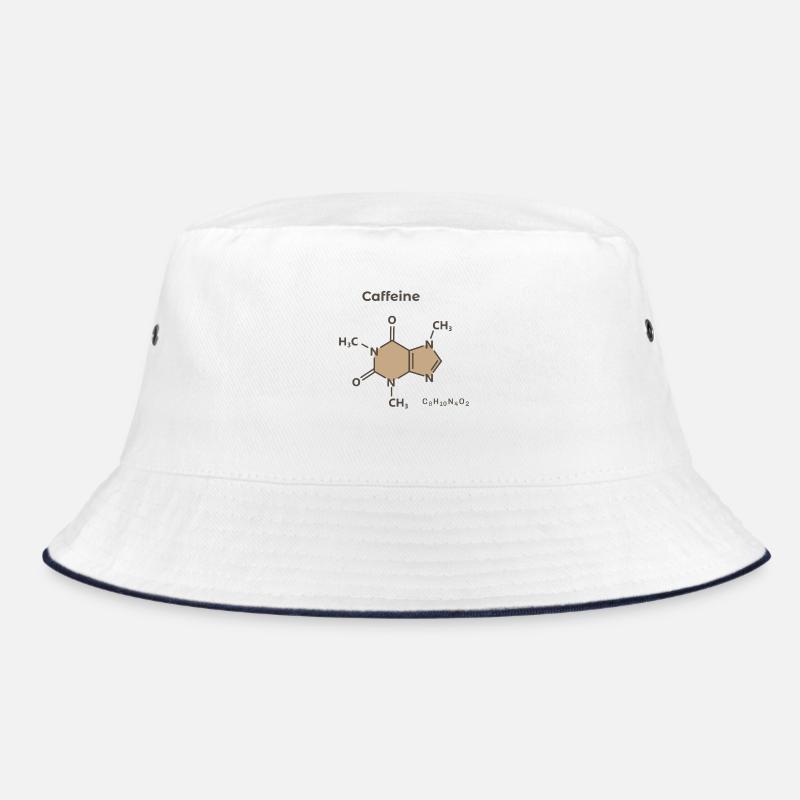 Koffein-Formel Stilvoll - Bucket Hat - Weiß/Navy