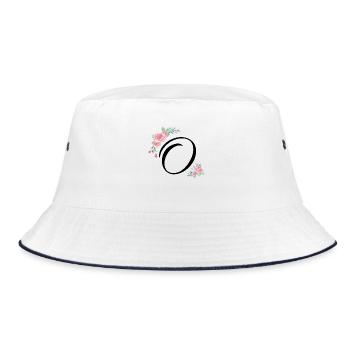 Letter o flowers - Bucket Hat - white/navy - Front