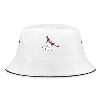 Duck Party Towel Hat Birthday Celebrate New Year's Eve - Bucket Hat - white/navy - Front