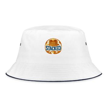 Stacked Pancakes - Bucket Hat - white/navy - Front