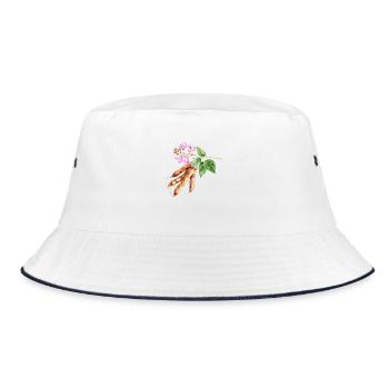 Regular beans – watercolor - Bucket Hat - white/navy - Front