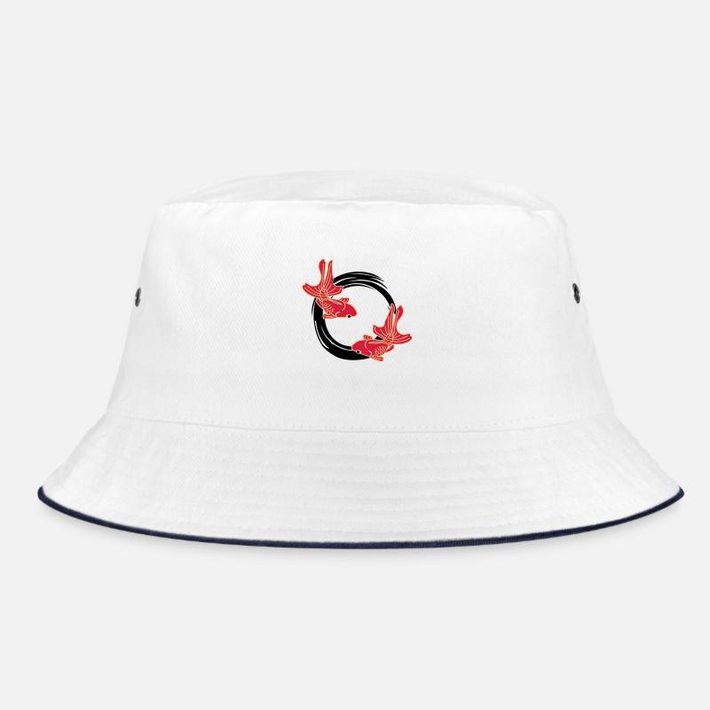 kingyo - Bucket Hat - Weiß/Navy