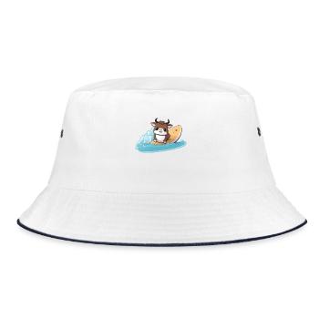Vache surfeuse, design animal sportif - Bob - blanc/marine - Devant
