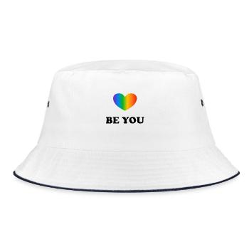 Be You LGBT Rainbow Heart Pride Month - Bucket Hat - white/navy - Front