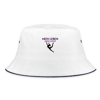 Kopfstand Lustiges Turn Outfit Kunstturnen Turner - Bucket Hat - Weiß/Navy - Vorne