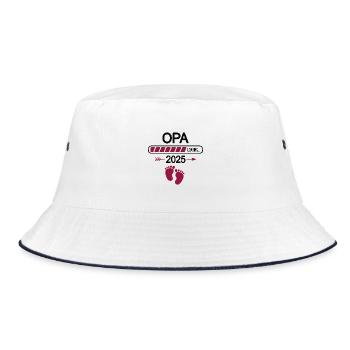 Opa Loading 2025 Baby Verkündung Du Wirst Opi - Bucket Hat - Weiß/Navy - Vorne