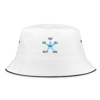 Binz Urlaub Insel Rügen Ostsee Outfit - Bucket Hat - Weiß/Navy - Vorne
