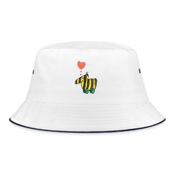 Janosch Tiger Duck With Heart - Bucket Hat - white/navy - Front
