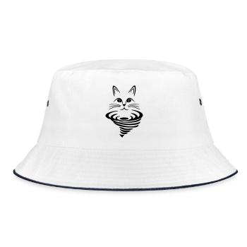 Cat on whirlpool - Bucket Hat - white/navy - Front