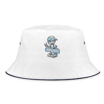 Skater boy flex - Bucket Hat - white/navy - Front
