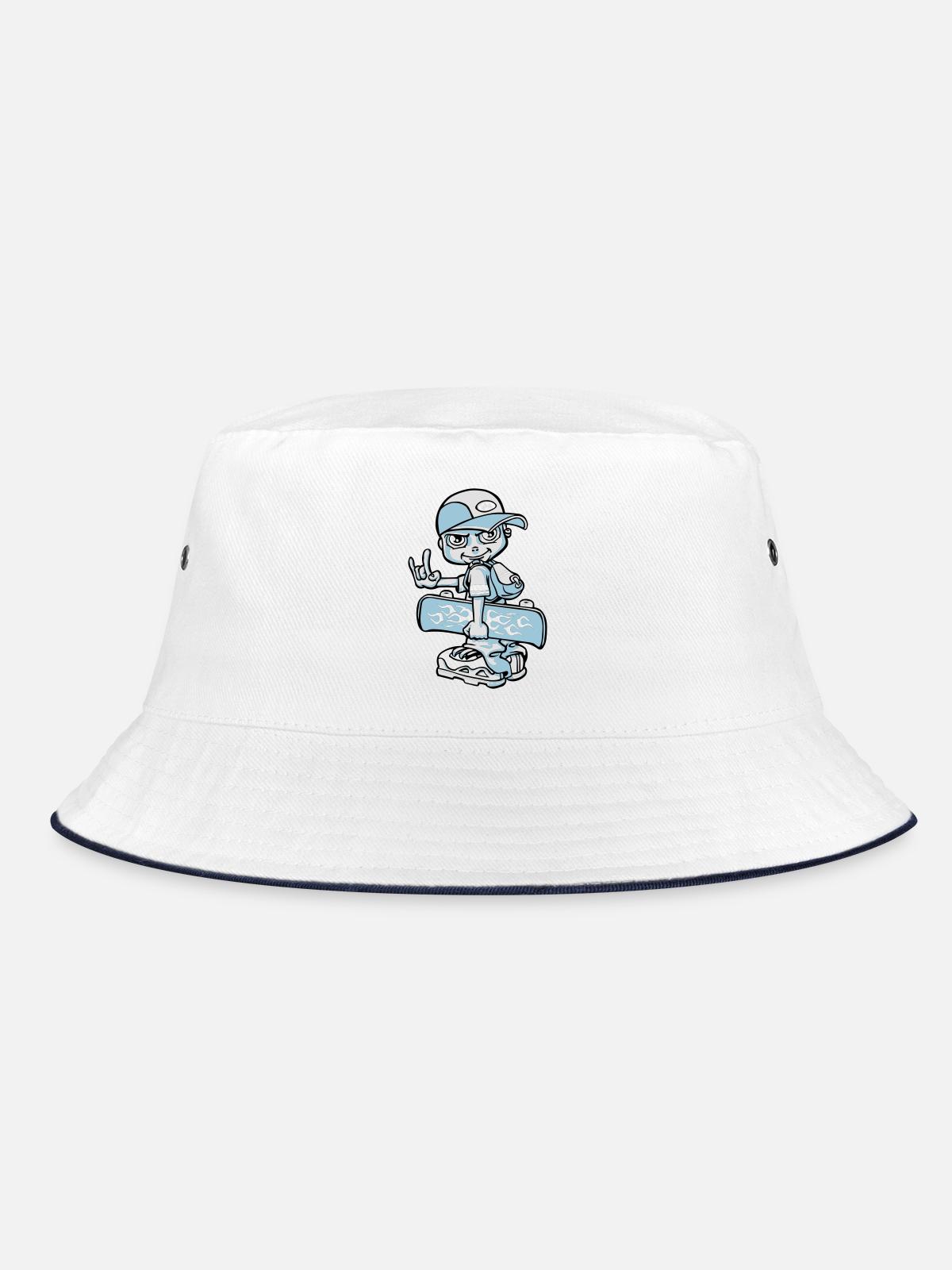 Skater boy flex - Bucket Hat - white/navy - Front