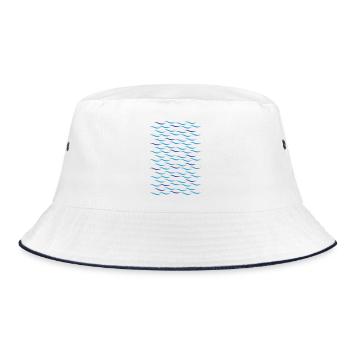 Waves - Bucket Hat - white/navy - Front