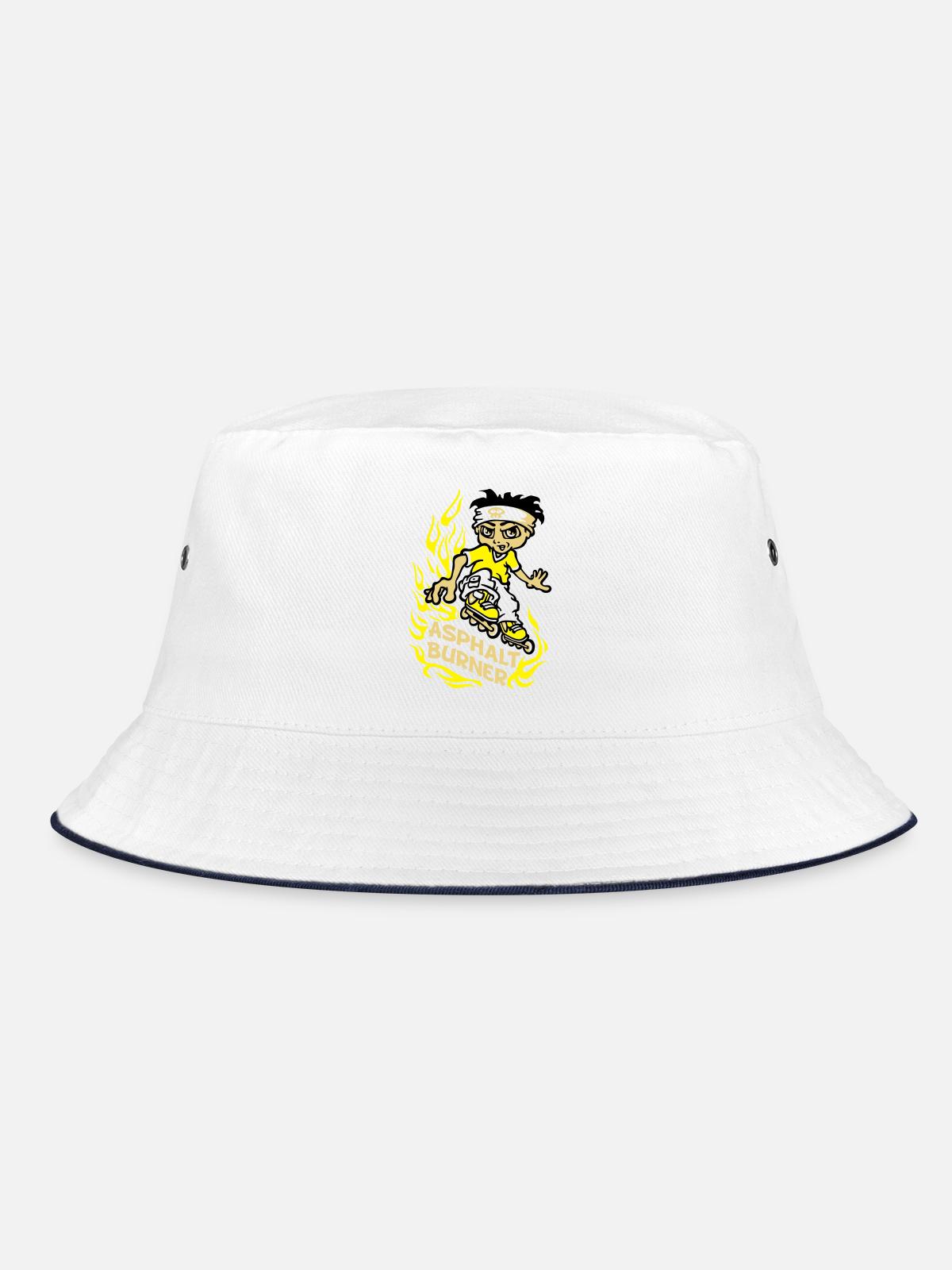Asphalt burner - Bucket Hat - white/navy - Front
